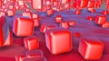 Red three-dimensional cubes. background. 3D rendering Royalty Free Stock Photo