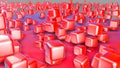 Red three-dimensional cubes. background. 3D rendering Royalty Free Stock Photo