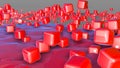 Red three-dimensional cubes. background. 3D rendering Royalty Free Stock Photo
