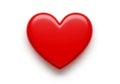 Red, three-dimensional heart shape on a white background. The Royalty Free Stock Photo