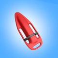 Red throw buoy 3d render on blue background