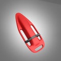 Red throw buoy 3d render on grey background