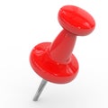 Red thumbtack on a white background. Royalty Free Stock Photo
