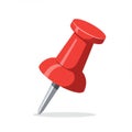 Red Thumbtack on White Background Royalty Free Stock Photo