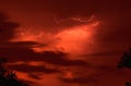 Red thunderstorm background. Royalty Free Stock Photo