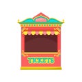 Red ticket booth, amusement park element vector Illustration on a white background