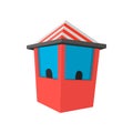 Red ticket booth cartoon icon