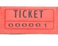 Red ticket numbered one Royalty Free Stock Photo