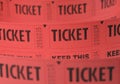 Red Tickets on a Roll Royalty Free Stock Photo