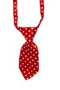 Red tie in dots elegant isolated on the white background Royalty Free Stock Photo