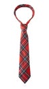 Red tie isolated. Christmas decor. Checked necktie.Education symbol,object