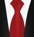 Red tie, white shirt and black suit Royalty Free Stock Photo