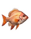 Red tilapia fish isolated on white background. Royalty Free Stock Photo