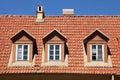 Red tile roof of old house Royalty Free Stock Photo