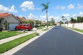 Red tile stucco homes around a small lake in Sarasota, Florida Royalty Free Stock Photo