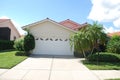 Red tile stucco homes around a small lake in Sarasota, Florida Royalty Free Stock Photo