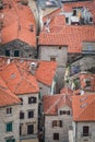 Red tiled houses roofs of Kotor Old town Royalty Free Stock Photo