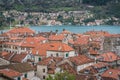 Red tiled houses roofs of Kotor Old town Royalty Free Stock Photo