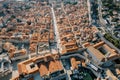 Red tiled roofs of ancient stone houses. Dubrovnik, Croatia. Top view Royalty Free Stock Photo