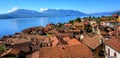 Red tiled roofs of Cannero old town, Lago Maggiore, Italy Royalty Free Stock Photo