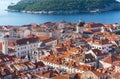 Red tiled roofs of the old town in Dubrovnik Royalty Free Stock Photo