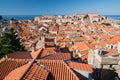 Red tiled roofs of the old town in Dubrovnik Royalty Free Stock Photo