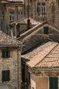 Red tiled roofs of old town houses in Kotor, Montenegro Royalty Free Stock Photo