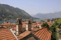 Red tiled roofs of old town houses in Kotor, Montenegro Royalty Free Stock Photo