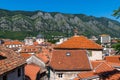 Red tiled roofs of old town houses in Kotor, Montenegro Royalty Free Stock Photo