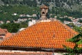 Red tiled roofs of old town houses in Kotor, Montenegro Royalty Free Stock Photo