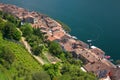 Red tiled roofs of the village Morcote