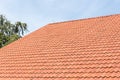 Red tiles roof of Dutch farmhouse Royalty Free Stock Photo