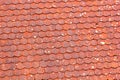 Red tiles on the roof, textured background for design. Old clay roof texture Royalty Free Stock Photo