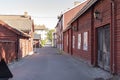 Red timbered houses in Sater in Sweden Royalty Free Stock Photo