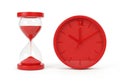 Red timepieces displaying time Royalty Free Stock Photo