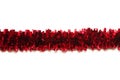 Red tinsel isolated on white background Royalty Free Stock Photo