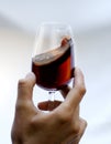 Red tinto wine glass in a hand Royalty Free Stock Photo