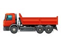 Red tipper dump truck color isolated vector Royalty Free Stock Photo