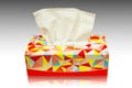 Red Tissue box blank label and no text for mock up packaging Royalty Free Stock Photo