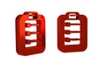 Red To do list or planning icon isolated on transparent background.