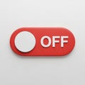 Red Toggle Switch In The OF Position With White Circle On White Background button slider Royalty Free Stock Photo
