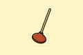 Red Toilet Plunger vector illustration. Cleanliness object icon design concept. Toilet cleaner plunger vector design with shadow Royalty Free Stock Photo