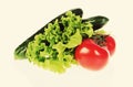 red tomato and cucumbers Royalty Free Stock Photo