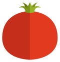 Red tomato flat icon. Ripe tasty vegetable