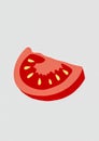 red tomato fruit in slices, vector illustration Royalty Free Stock Photo