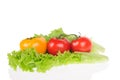 red tomato and green salad