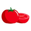 Red Tomato With Half Slice of Tomato