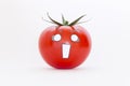 Red tomato with scared face