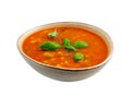 Red Tomato Soup with Barley, Potato, Carrot, Cabbage and Cereals Royalty Free Stock Photo