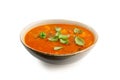 Red Tomato Soup with Barley, Potato, Carrot, Cabbage and Cereals Royalty Free Stock Photo